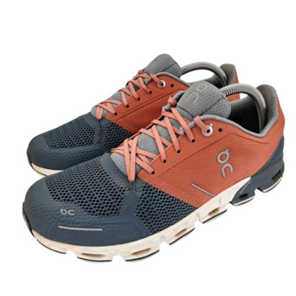Once We Were Warriors Other - On Running Shoes Mens Size 8 Blue Orange CloudTec Road Athletic Sneakers